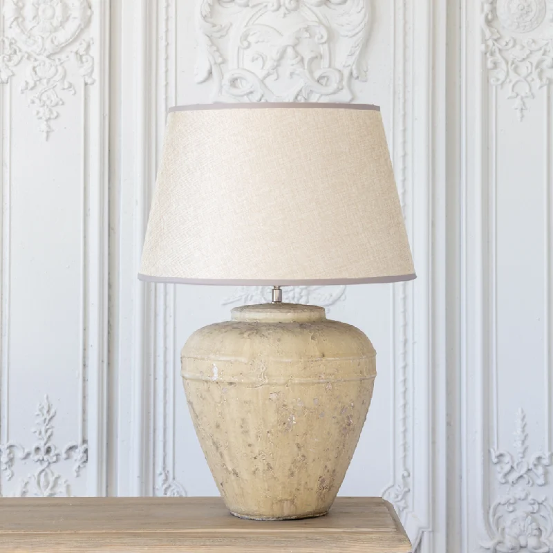 coastal style table lamps with nautical elements for beach housesRustic Ceramic Lamp with Taupe Shade 56cm