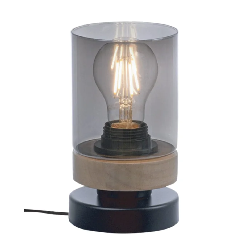 Tina Glass Table Lamp Black and Natural