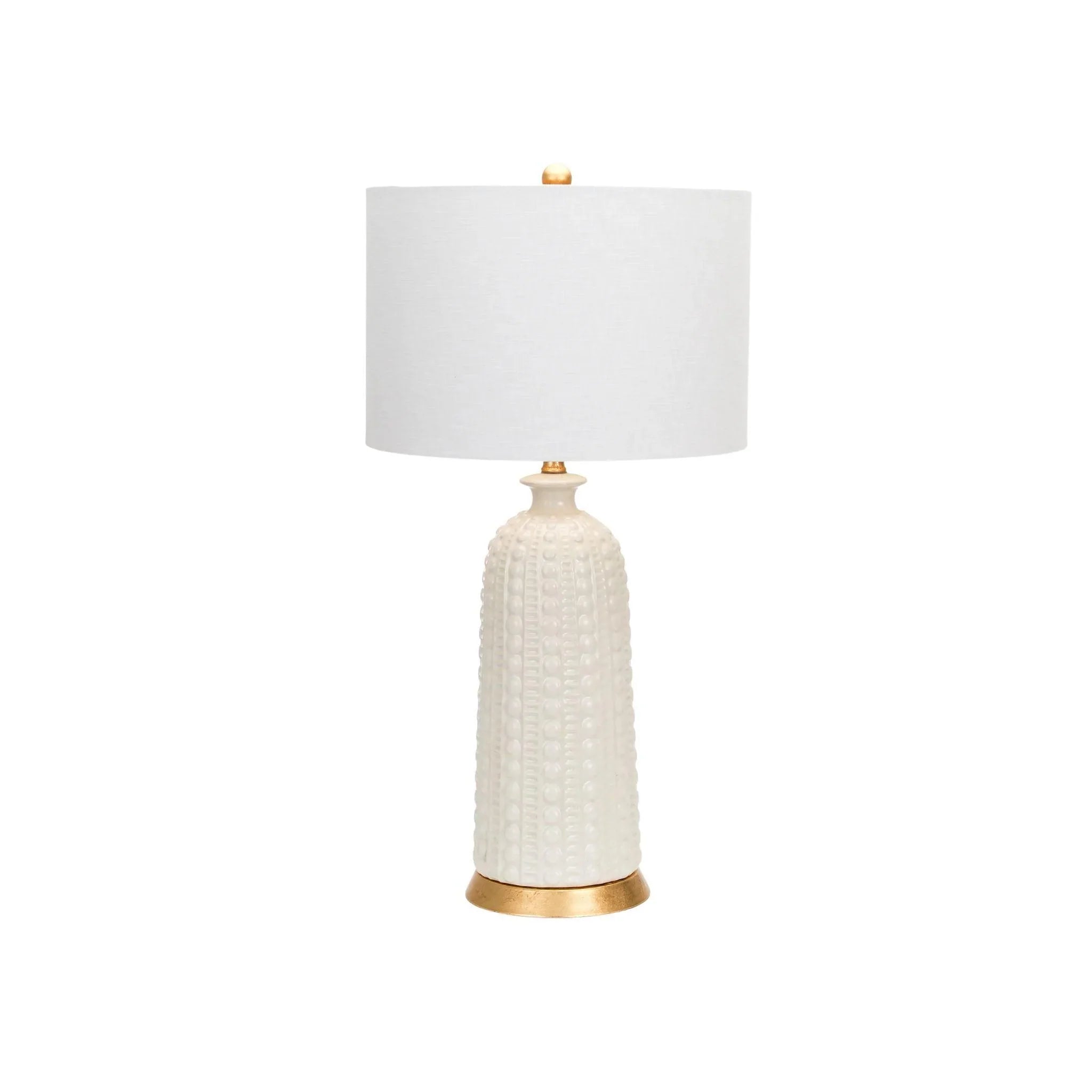 White Glazed Ceramic Table Lamp