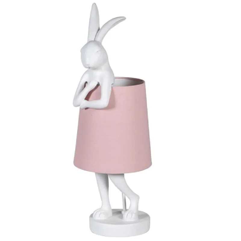 White Rabbit Pink Shade Table Lamp 63cm