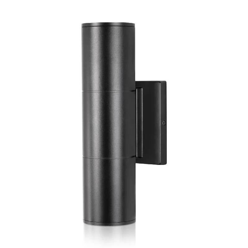 20W Up Down LED Cylinder Wall Light Fixture - 3K/4K/5K CCT - 120-277VAC - Textured Black