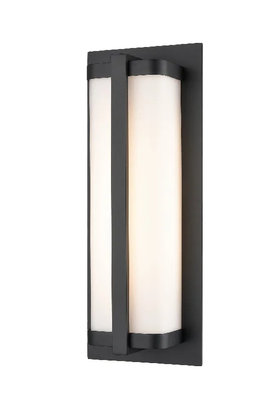 Amster LED Outdoor Wall Lamp - Powder Coated Black - Opal Glass - 12W Integrated LED Module - 1,050lm - 3000K Warm White