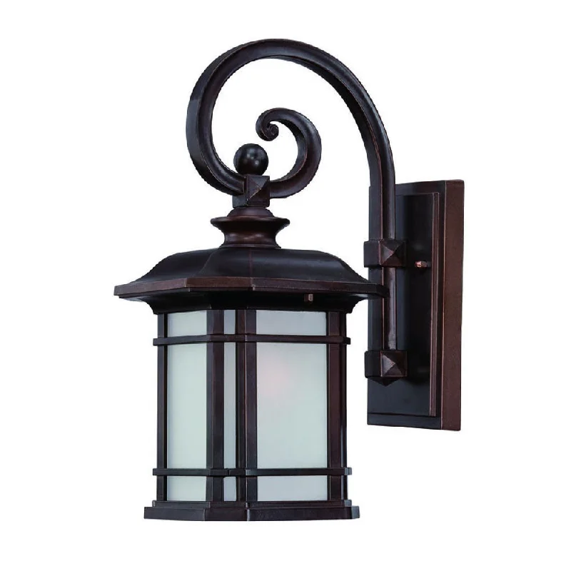 Antique Bronze Frosted Linen Glass Lantern Wall Light By Homeroots