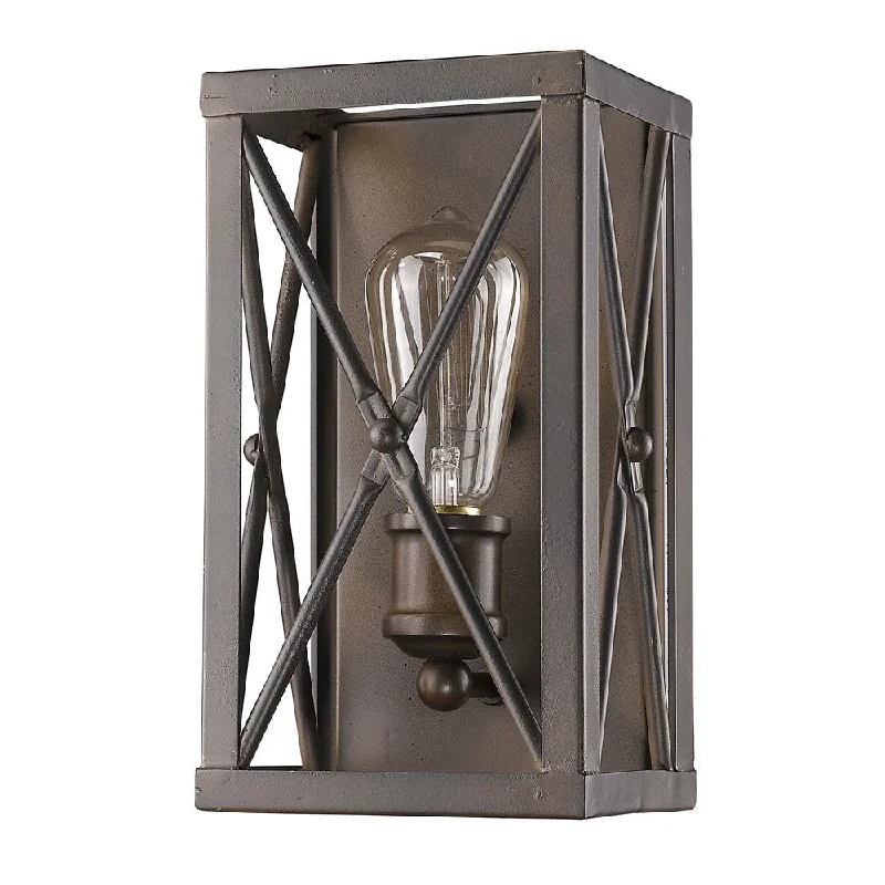 Antique Bronze Metal Geometric Wall Light By Homeroots