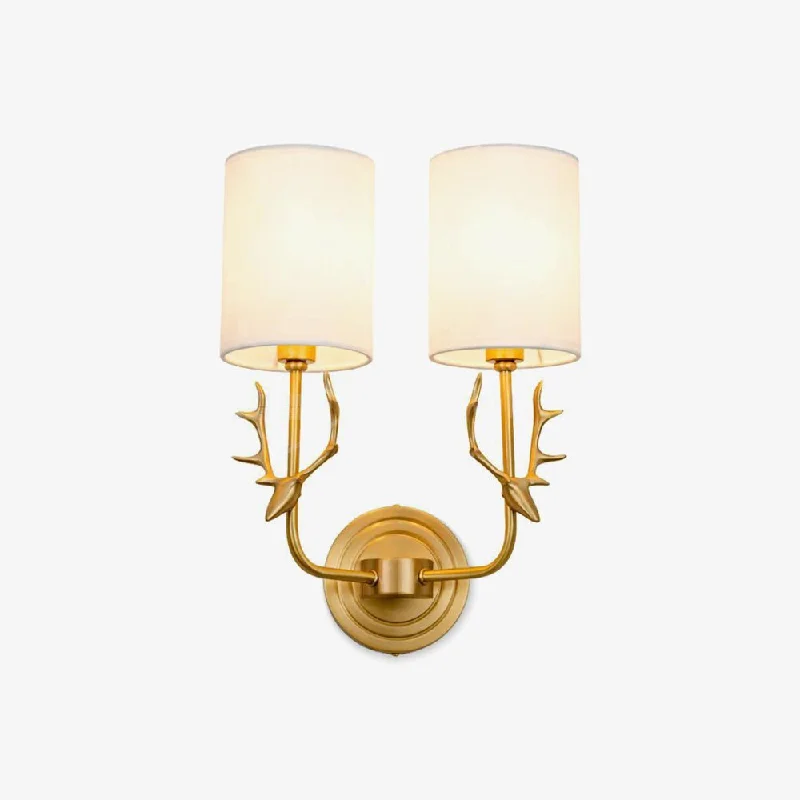 Brass Deer Head Wall Light