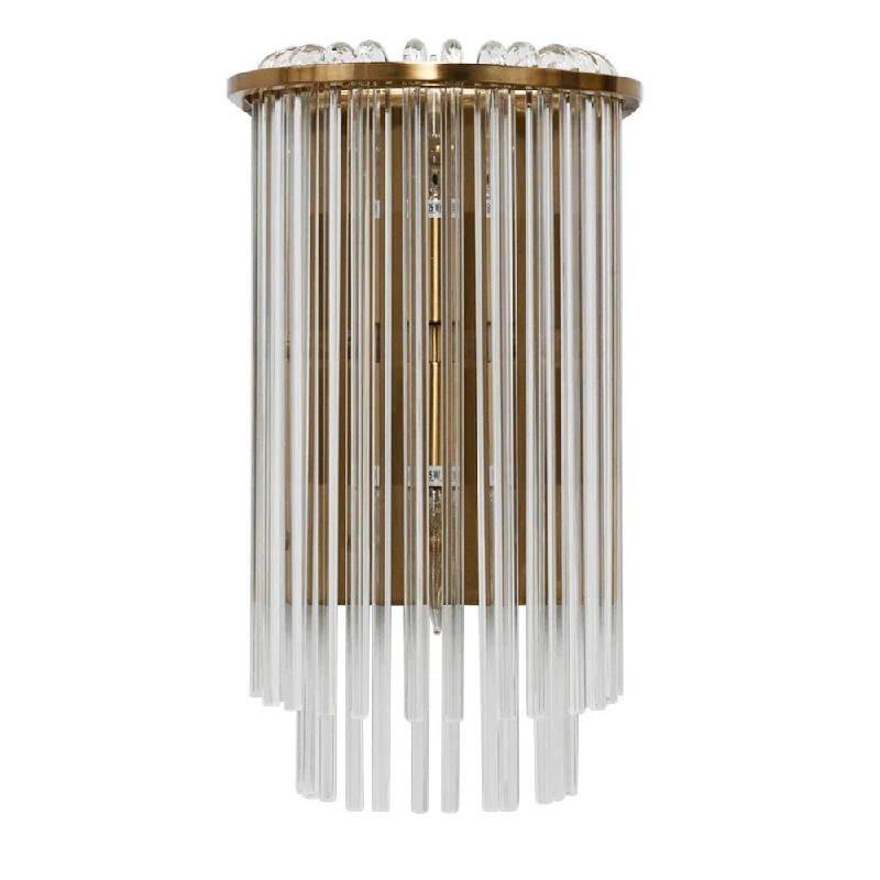 glass wall lamps with frosted glass for soft, diffused lightZara Wall Sconce - Brass
