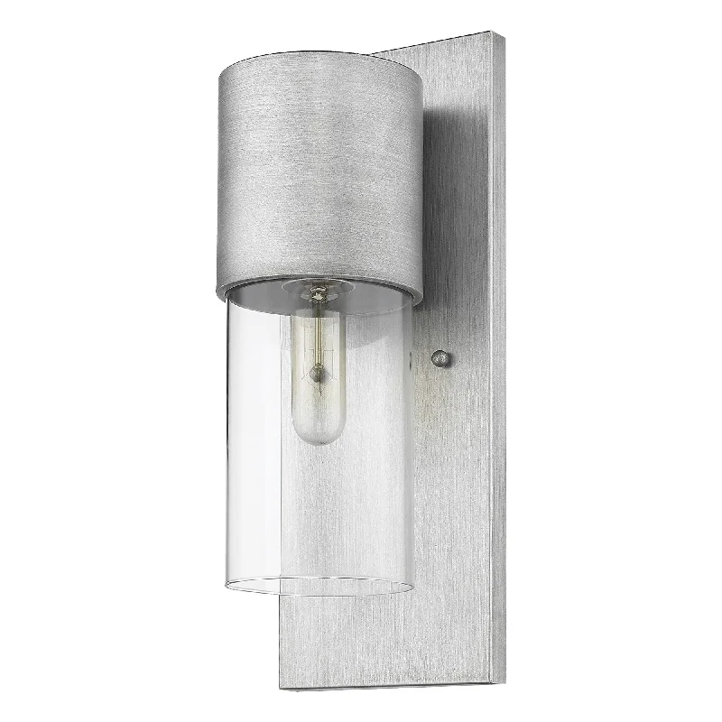 Contemporary Brushed Silver and Glass Wall Light By Homeroots