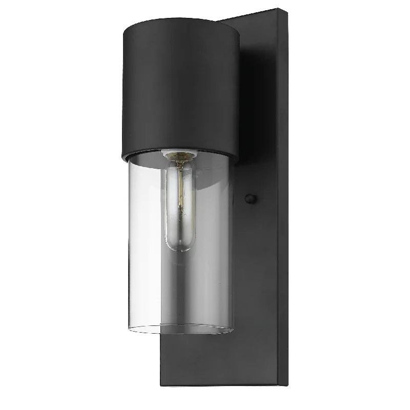 Contemporary Matte Black and Glass Wall Light By Homeroots