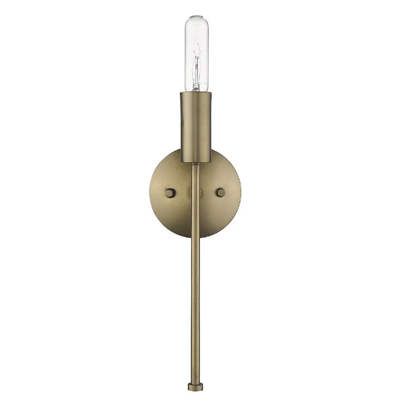 Dull Gold Narrow Bulb Wall Light By Homeroots