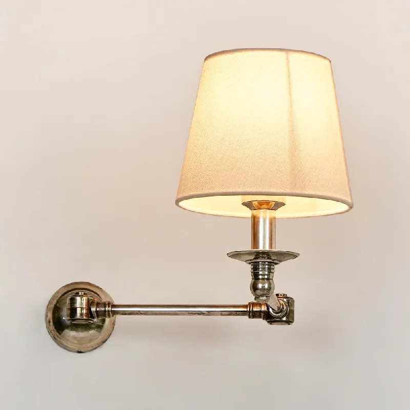 Portland Swing Arm Sconce Base Silver