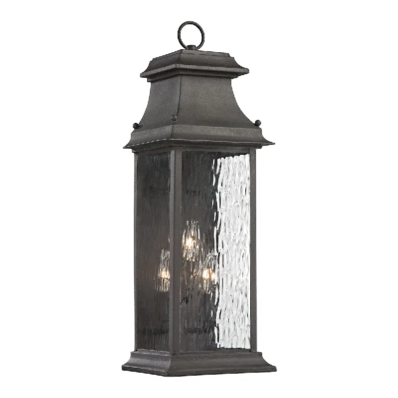 Forged Provincial 3-Light Outdoor Wall Lamp in Charcoal ELK Lighting 47051/3