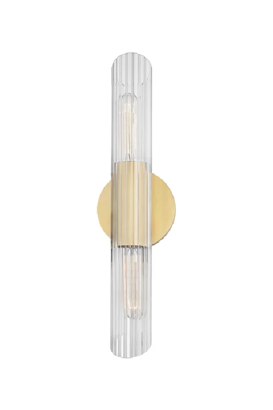marble wall lamps with luxurious veining for high - end living spacesGlass Cylinder Gold Wall Light | Andrew Martin Cecily