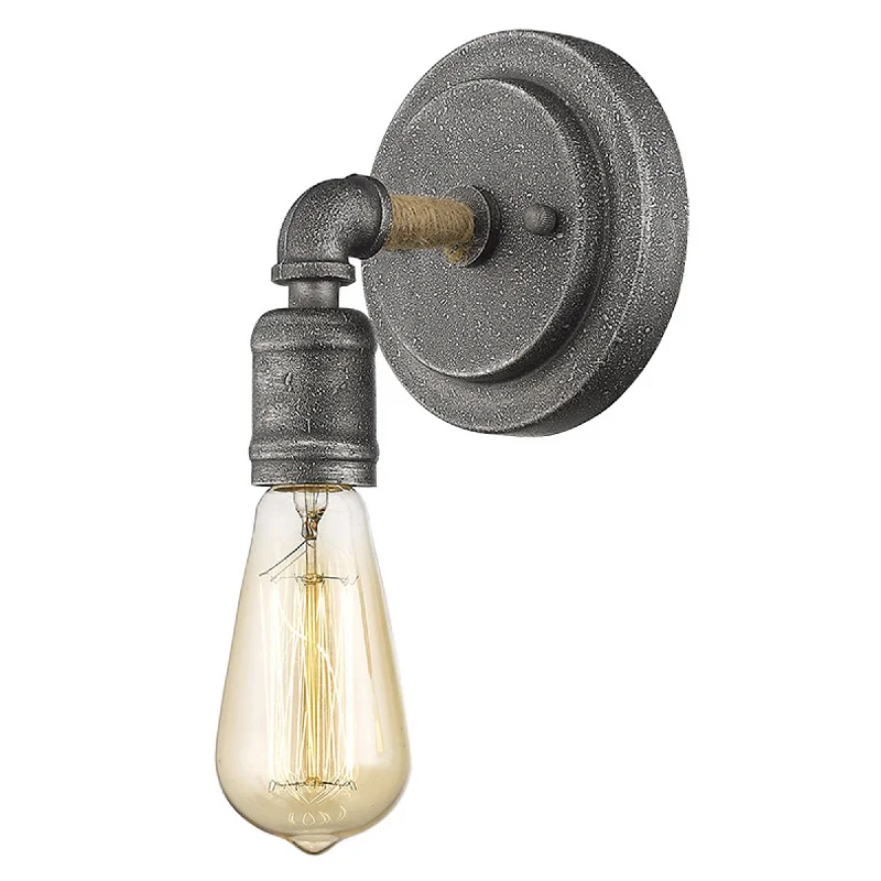 Industrial Textured Gray Wall Light By Homeroots