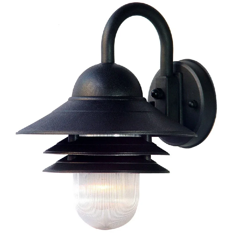 Matte Black Three Tier Lamp Shade Outdoor Wall Light By Homeroots