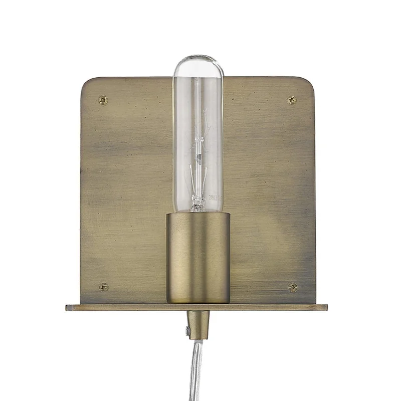 Petite Dull Gold Shelf Wall Light By Homeroots