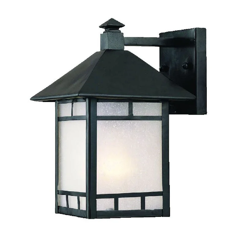 Petite Matte Black Frosted Glass Lantern Wall Light By Homeroots