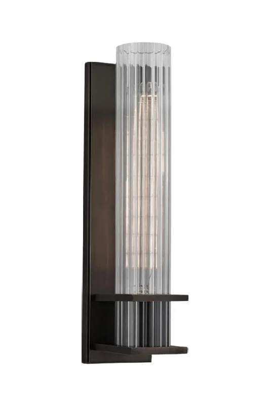 leather wall lamps with a distressed texture for a rugged and stylish lookRibbed Glass Wall Light | Andrew Martin Sperry