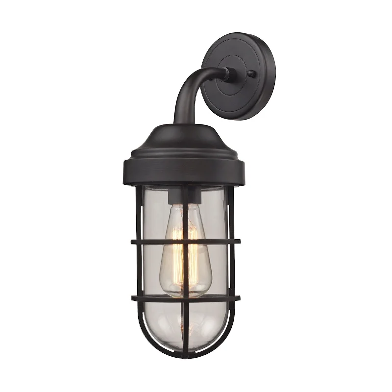 Seaport 1-Light Wall Lamp in Oil Rubbed Bronze with Clear Glass ELK Lighting 66365/1