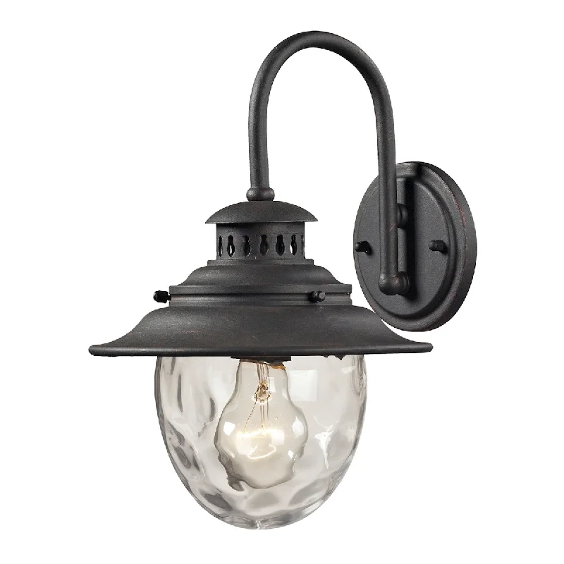 Searsport 1-Light Outdoor Wall Lamp in Weathered Charcoal ELK Lighting