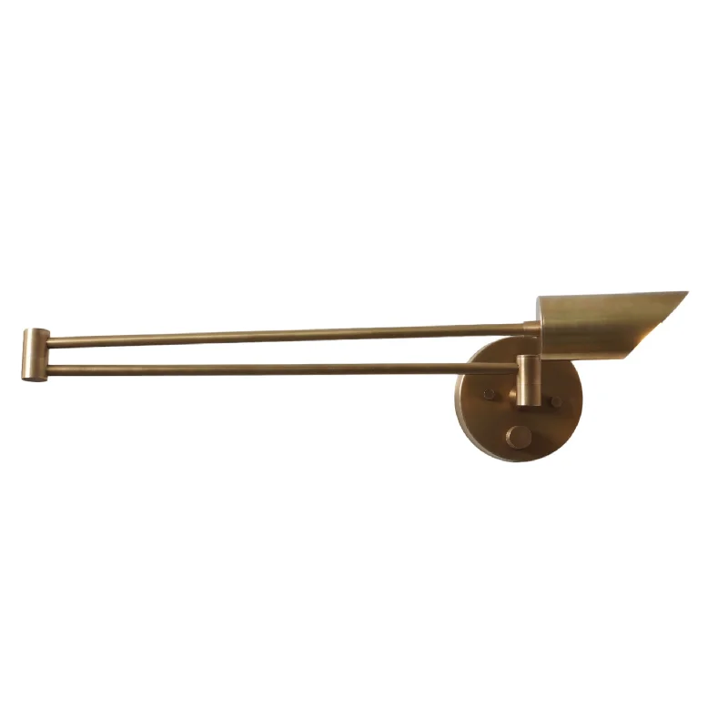 Single Light Brass Articulated Arm Wall Lamp