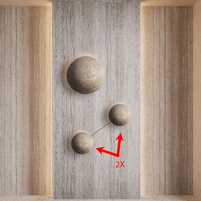 wood wall lamps with natural grain for a warm and organic feelBeige natural Travertine marble Wall lamp 60109-W2
