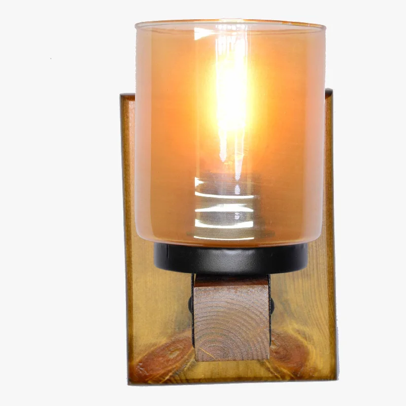 Wooden wall lamp - cube -11