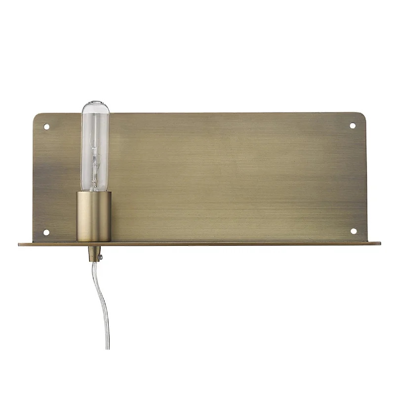 XL Dull Gold Shelf Wall Light By Homeroots