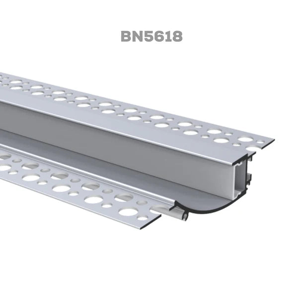 BN5618 Drywall Corner 8 ft Aluminum Channel 10 Pack LED Strip Light Cover End Caps