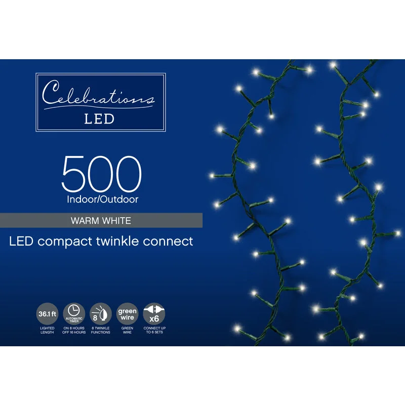 Celebrations Clear/Warm White Indoor/Outdoor Plug-In String Christmas Lights 36.1 L ft.